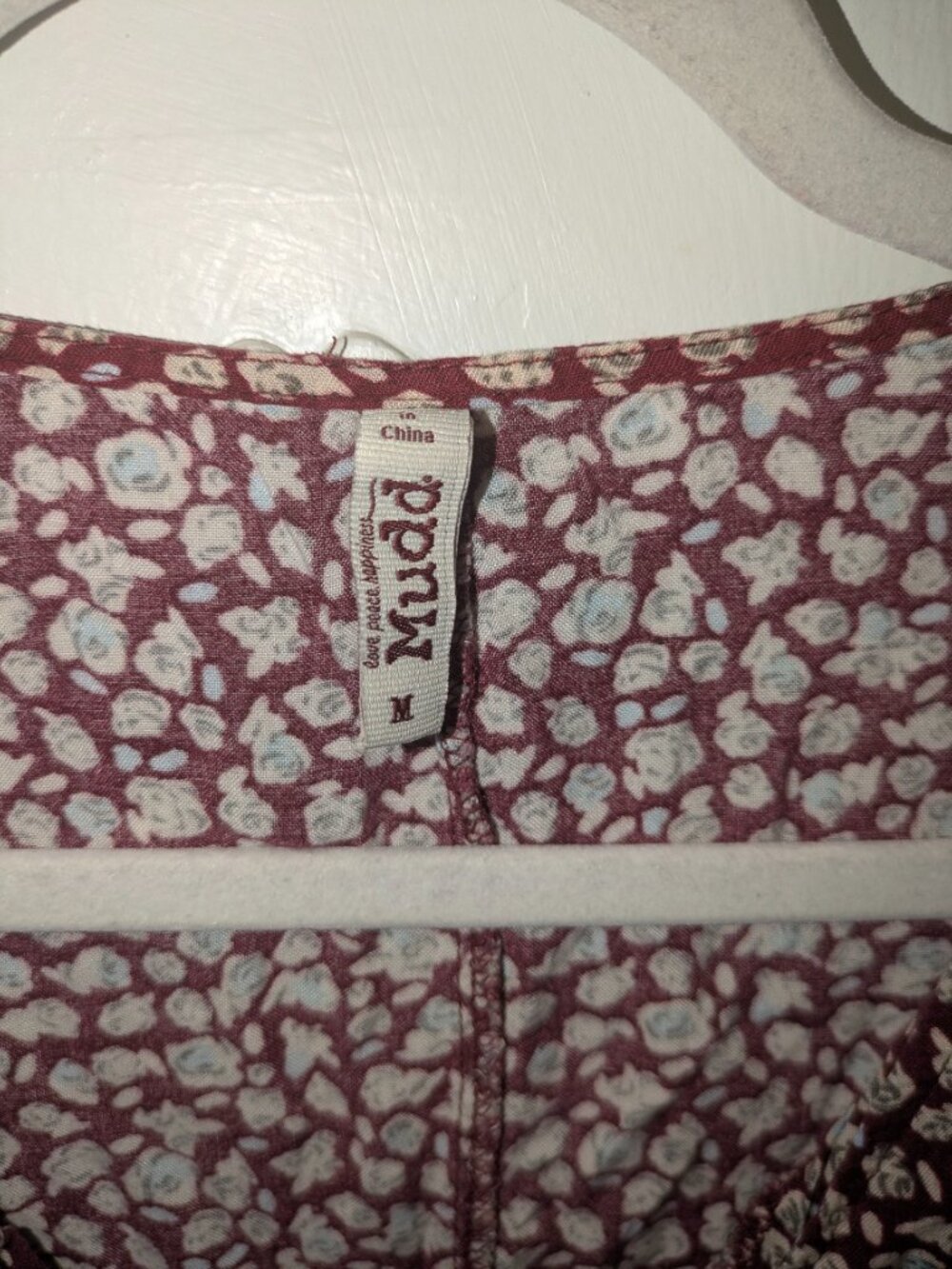 Mudd Women's Burgundy Floral Button-Down Mini Dress - Size Medium - Picture 5 of 6